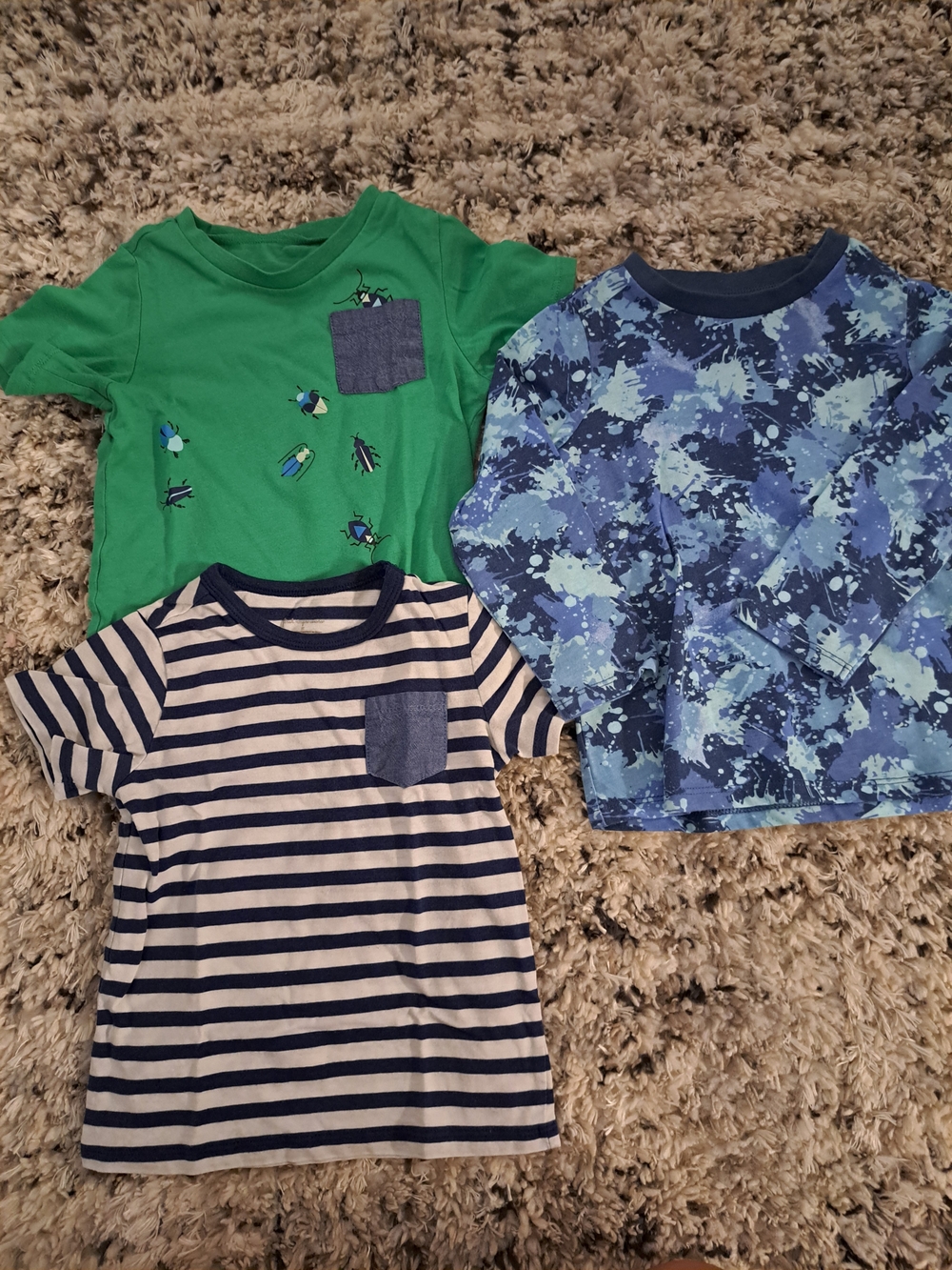 First Impressions Boys Short-Sleeve Tee Trio - Green, Navy, Light Blue
